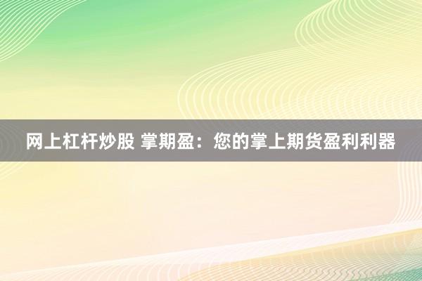 网上杠杆炒股 掌期盈：您的掌上期货盈利利器