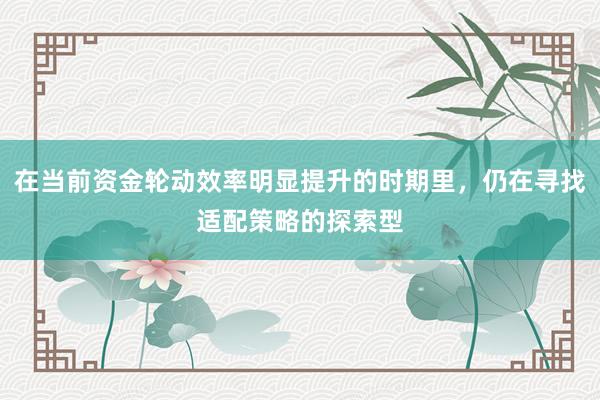 在当前资金轮动效率明显提升的时期里，仍在寻找适配策略的探索型