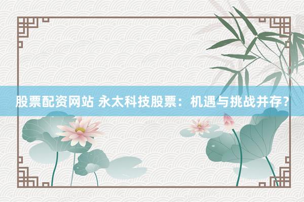 股票配资网站 永太科技股票：机遇与挑战并存？