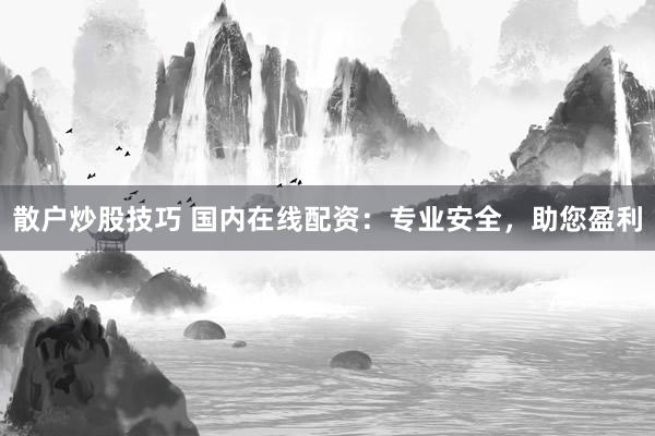 散户炒股技巧 国内在线配资：专业安全，助您盈利