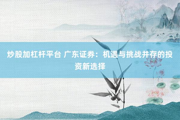 炒股加杠杆平台 广东证券：机遇与挑战并存的投资新选择