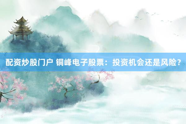 配资炒股门户 铜峰电子股票：投资机会还是风险？