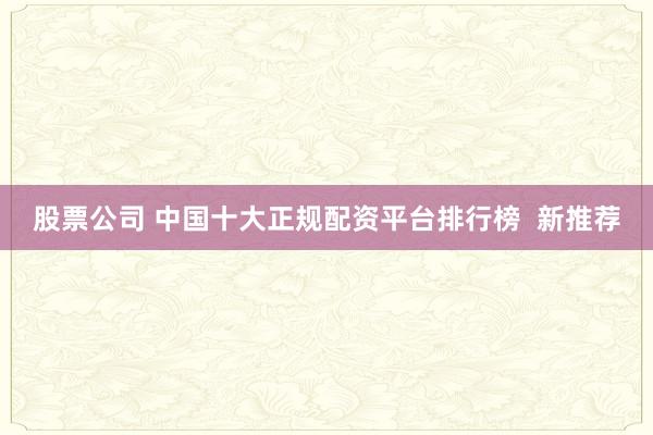 股票公司 中国十大正规配资平台排行榜  新推荐