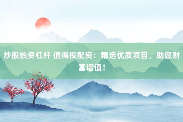 炒股融资杠杆 值得投配资：精选优质项目，助您财富增值！
