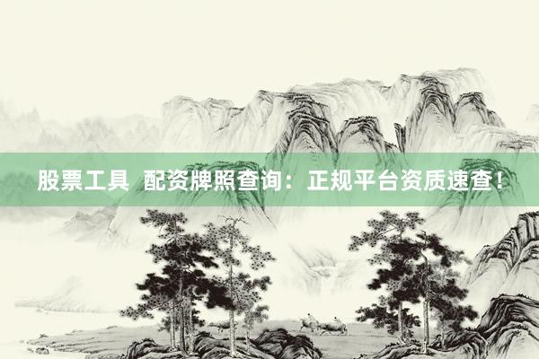 股票工具  配资牌照查询：正规平台资质速查！